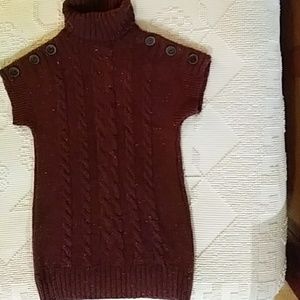 Cable knit turtleneck sweater dress